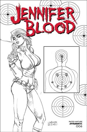 Jennifer Blood (2021) issue 6-N Joseph Michael Linsner 1:15 Black & White Cover