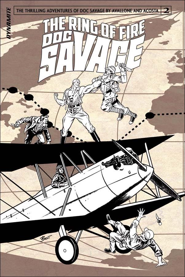 Doc Savage: The Ring of Fire issue 2-C B&W Connecting Cover