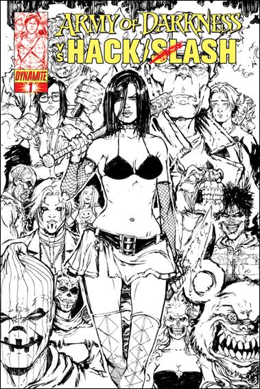 Army of Darkness vs. Hack/Slash issue 1-G DF Daniel Leister High End "Hack" B&W Cover 1/25