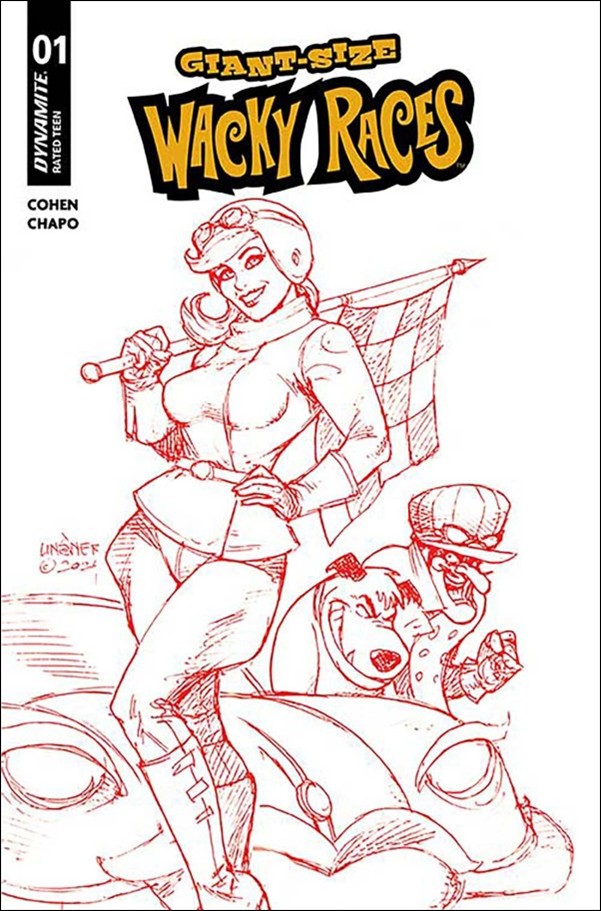 Giant-Size Wacky Races issue 1-L Joseph Michael Linsner Red Line 1:7 Stock Cover