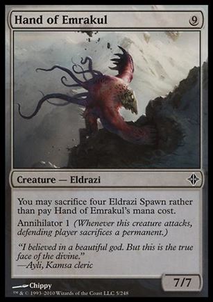 Magic the Gathering: Rise of the Eldrazi (Base Set) card 5 Hand of Emrakul