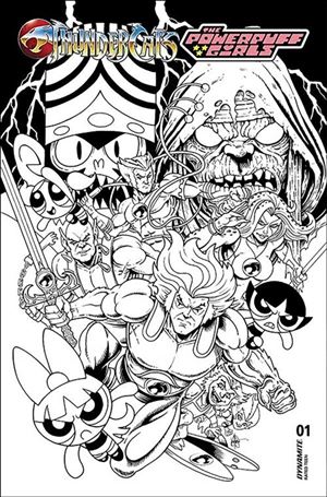 ThunderCats / The Powerpuff Girls issue 1-O Ken Haeser B&W 1:5 Cardstock Cover