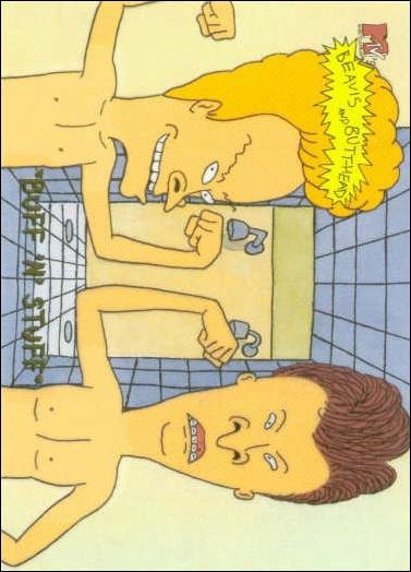 Beavis and Butt-Head (Scratch-n-Sniff Subset) card '0690' "Buff 'n' Stuff"