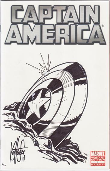Captain America (2011) issue 1-J DF Blank Cover (Signed/Remark by Ken Haeser) 1/10