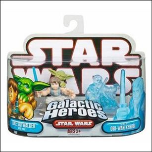 Star Wars: Galactic Heroes figure 52 Luke Skywalker w/Yoda and Obi-Wan (Spirit)