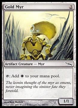 Magic the Gathering: Mirrodin (Base Set) card 180 Gold Myr