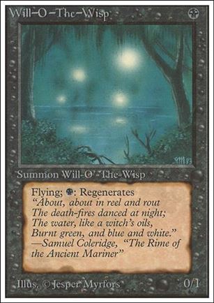 Magic the Gathering: Unlimited (Base Set) card 136 Will-o'-the-Wisp