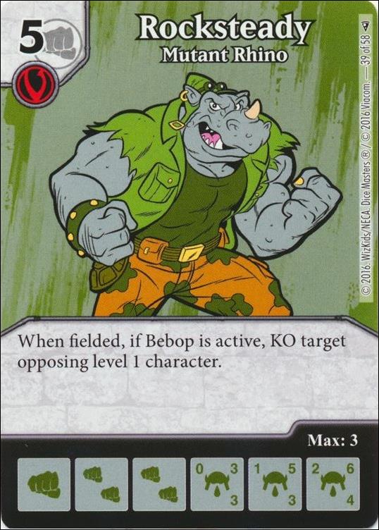 Dice Masters Teenage Mutant Ninja Turtles  card 39 Rocksteady - Mutant Rhino 