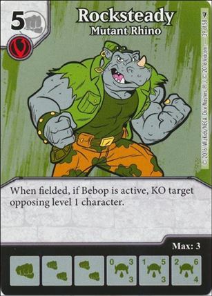 Dice Masters Teenage Mutant Ninja Turtles  card 39 Rocksteady - Mutant Rhino 