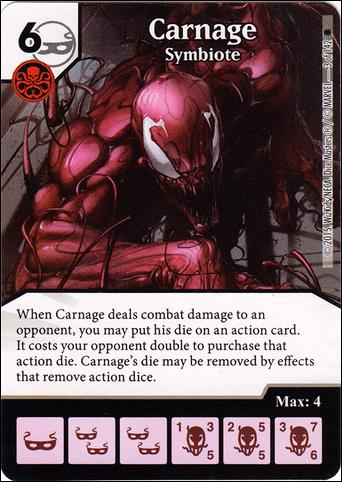 Marvel Dice Masters Amazing Spider-Man card 3 Carnage: Symbiote