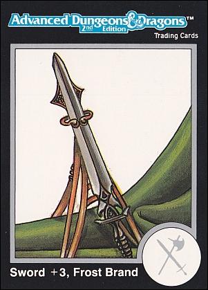 TSR 1991 Trading Cards Premier Edition Factory Set (Base Set) card 74 AD&D - Sword +3, Frost Brand