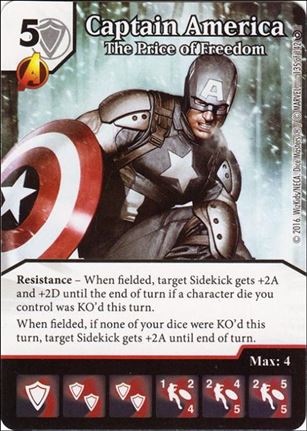 Marvel Dice Masters Civil War card 135 Captain America: The Price of Freedom