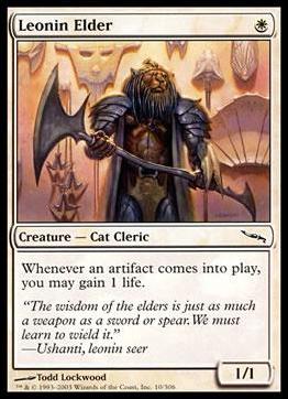 Magic the Gathering: Mirrodin (Base Set) card 10 Leonin Elder