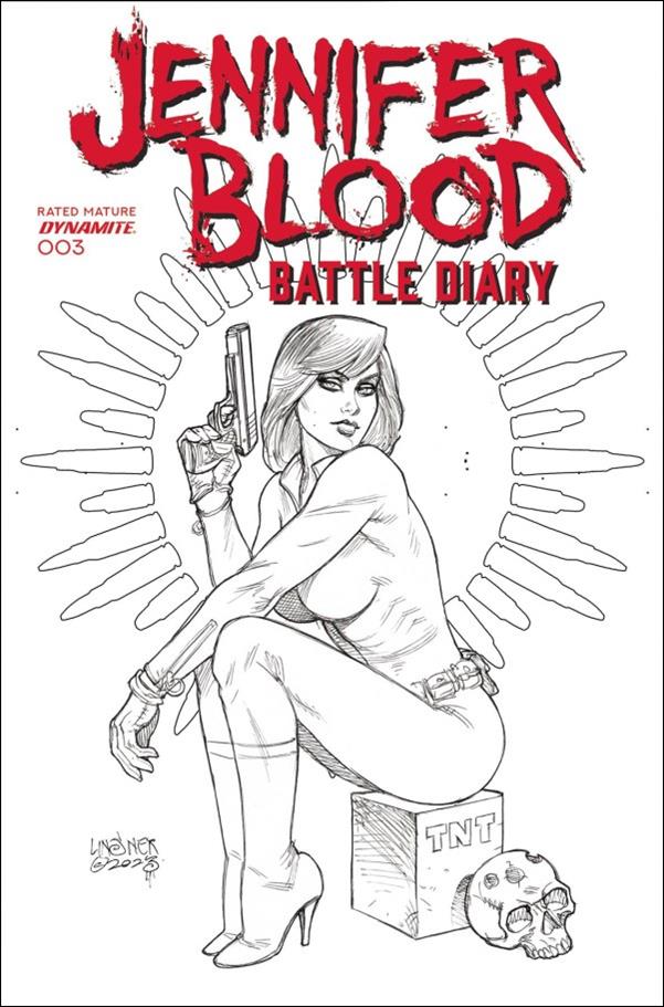 Jennifer Blood: Battle Diary issue 3-D Joseph Michael Linsner 1:10 Line Art Cover