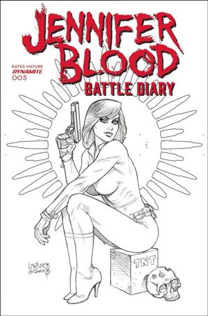 Jennifer Blood: Battle Diary issue 3-D Joseph Michael Linsner 1:10 Line Art Cover