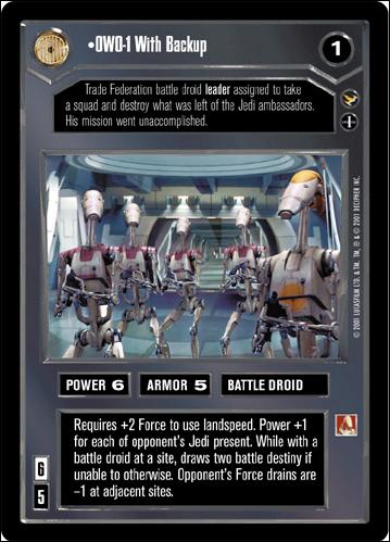 Star Wars: Theed Palace Limited (Base Set) card 15 OWO-1 With Backup