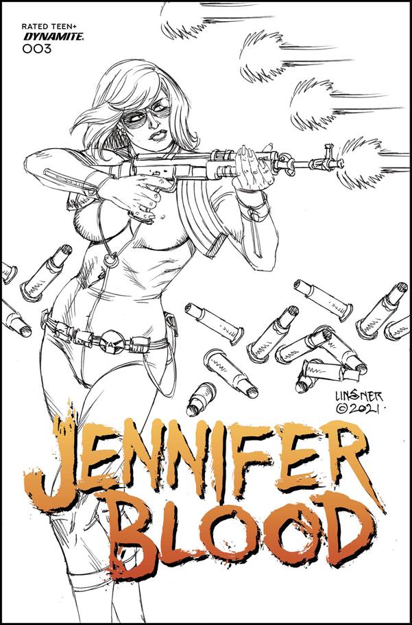 Jennifer Blood (2021) issue 3-K Joseph Michael Linsner 1:15 Black & White Cover