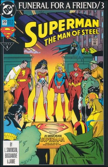 Superman: The Man of Steel issue 20 Yellow & Purple Logo Cover