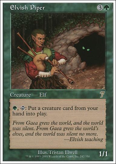 Magic the Gathering: 7th Edition (Base Set) card 242 Elvish Piper