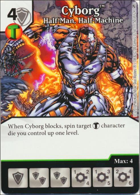 DC Comics Dice Masters Green Arrow and The Flash card 50 Cyborg: Half-Man, Half-Machine