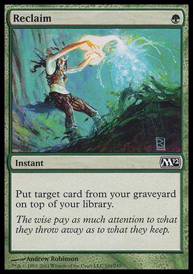 Magic the Gathering: 2012 Core Set (Base Set) card 191 Reclaim