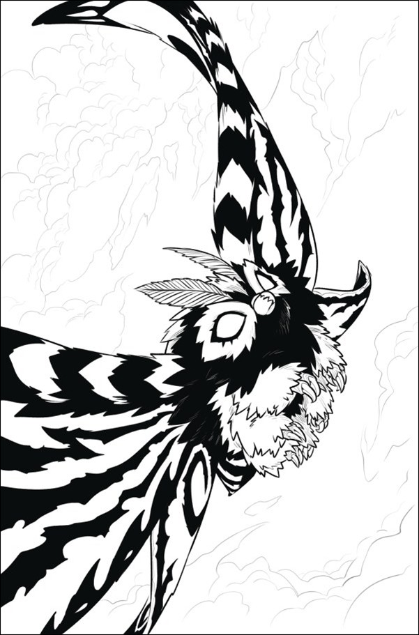 Mothra: Queen of the Monsters issue 3-D Sophie Campbell B&W 1:50 Virgin Cover