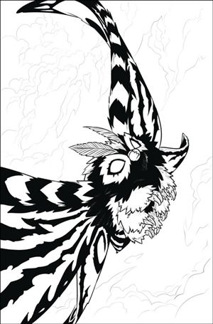 Mothra: Queen of the Monsters issue 3-D Sophie Campbell B&W 1:50 Virgin Cover