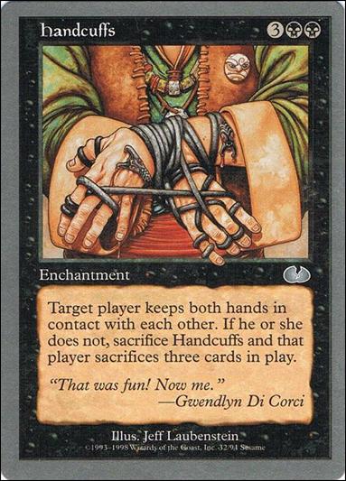 Magic the Gathering: Unglued (Base Set) card 32 Handcuffs