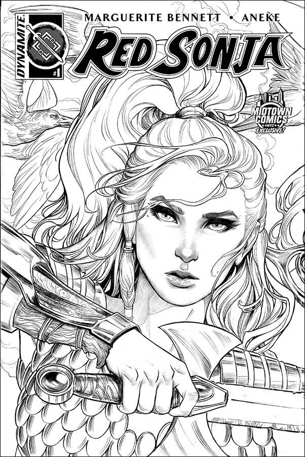 Red Sonja (2016/01) issue 1-S Nei Ruffino Midtown Comics Black & White Cover