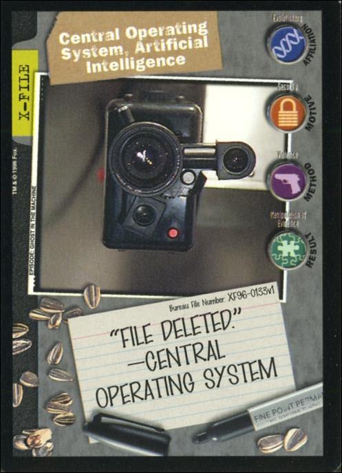 X-Files: Premiere Edition (Base Set) card XF96-0133v1 Central Operating System, Artificial Intelligence
