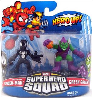 Marvel Super Hero Squad figure 83 Spider-Man (Black Costume) and Green Goblin