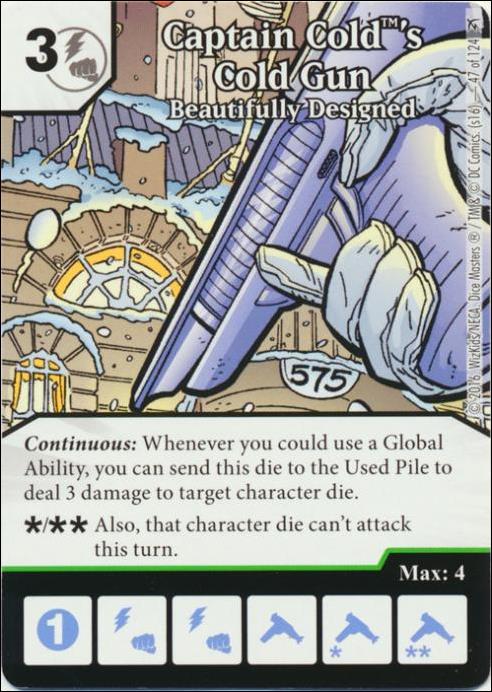 DC Comics Dice Masters Green Arrow and The Flash card 47 Captain Cold's Cold Gun: Beautifully designed