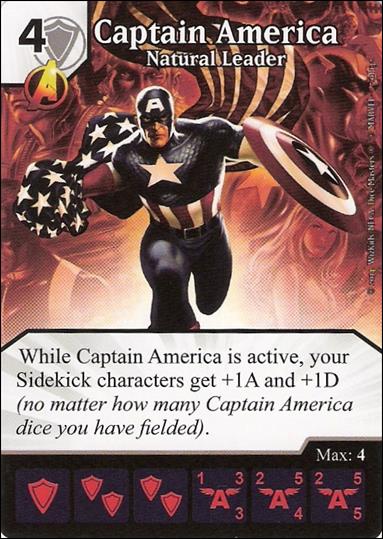 Marvel Dice Masters Avengers vs. X-Men  card 5 Captain America: Natural Leader