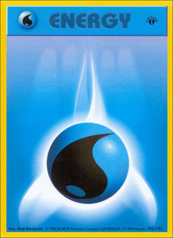 Pokemon (Base Set) card 102/102 Water Energy (1st Edition) - Shadowless