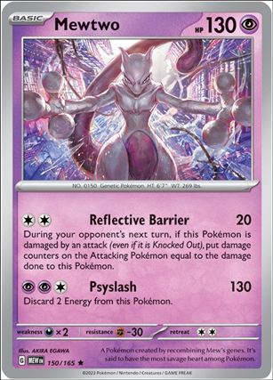 Pokemon: Scarlet & Violet - 151 (Base Set) card 150/165-B Mewtwo (Reverse Holofoil)