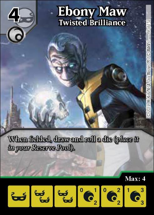 Marvel Dice Masters  Avengers Infinity Gauntlet card 68 Ebony Maw: Twisted Brilliance 