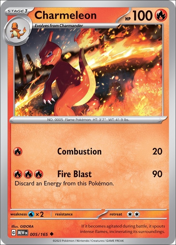 Pokemon: Scarlet & Violet - 151 (Base Set) card 005/165 Charmeleon