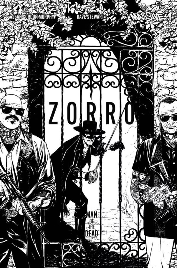 Zorro: Man of the Dead issue 3-D Ryan Sook Black and White 1:10 Cover