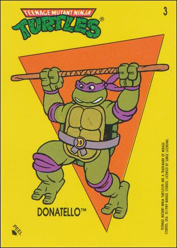 Teenage Mutant Ninja Turtles: Series 1 (Sticker Subset) card 3 Donatello