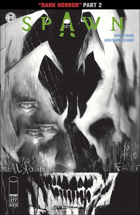 Spawn issue 277-B Jason Shawn Alexander Black and White Cover