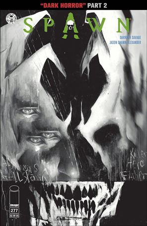 Spawn issue 277-B Jason Shawn Alexander Black and White Cover