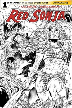 Red Sonja (2013) issue 13-E Renae DeLiz 1:25 Black & White Cover