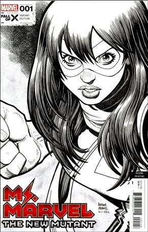 Ms. Marvel: The New Mutant issue 1-L Arthur Adams B&W 1:25 Cover (Second Printing)
