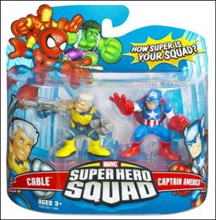 Marvel Super Hero Squad figure 26 Cable and Captain America (Shield on Back)