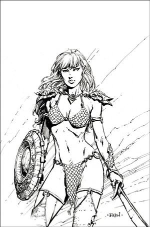 Unbreakable Red Sonja issue 1-W David Finch Black and White Virgin 1:30 Cover