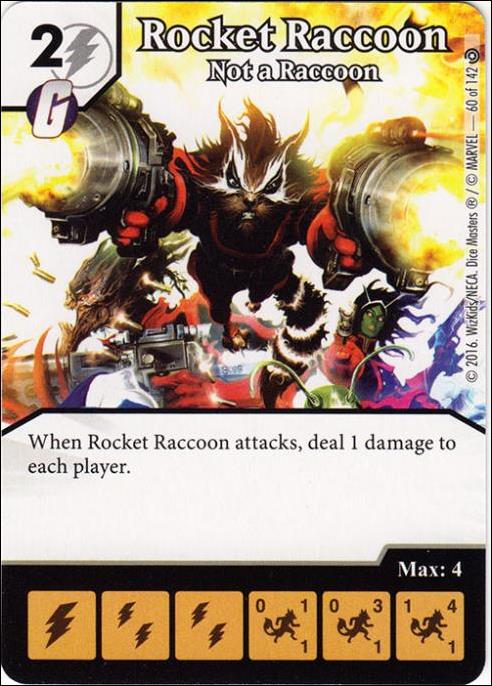 Marvel Dice Masters Civil War card 60 Rocket Raccoon: Not a Raccoon