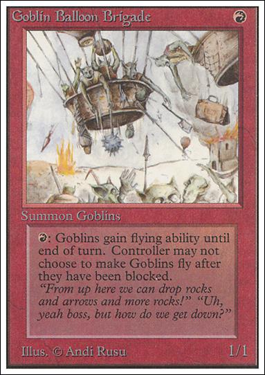 Magic the Gathering: Unlimited (Base Set) card 154 Goblin Balloon Brigade