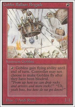 Magic the Gathering: Unlimited (Base Set) card 154 Goblin Balloon Brigade