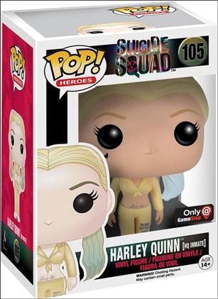 POP! Heroes figure 105 Harley Quinn (HQ Inmate) GameStop Exclusive