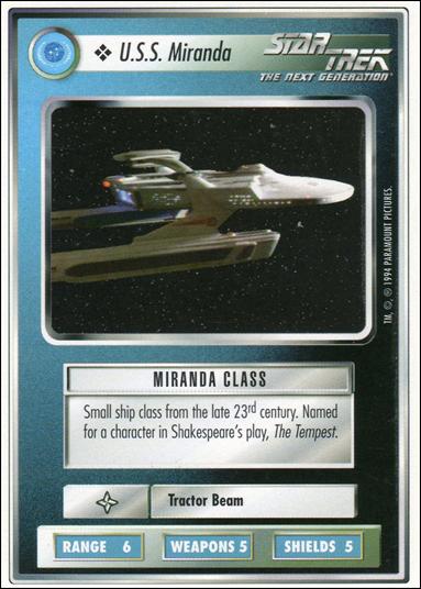 Star Trek: Premiere Unlimited (Base Set) card 338 U.S.S. Miranda